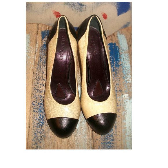 Jil Sander Modernistic Geometric High Heel Cap-Toe Platform-Pumps Near-New - Picture 5 of 13